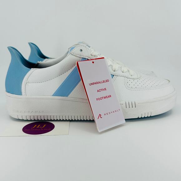 Redvanly Men's Contender Spikeless Waterproof Golf Shoes White/Sky Blue Size 9.5 - Picture 1 of 12